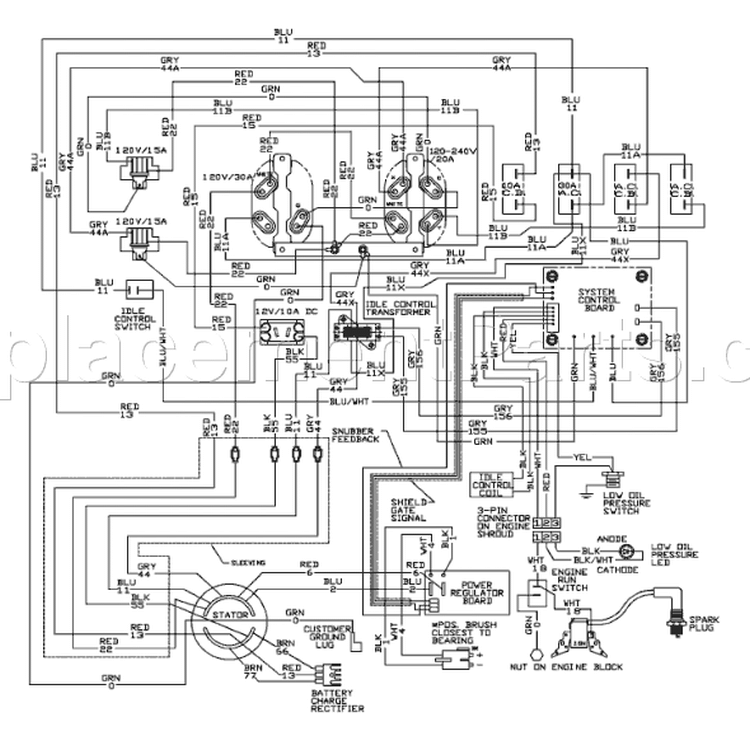 Page E Diagram and Parts List for 9777-4  Briggs and Stratton Generator